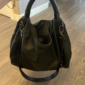Large Black genuine Leather hobo bag like new Kenneth Cole NY